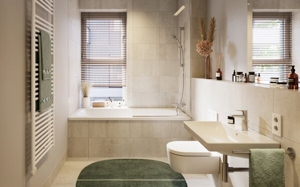 Visualisierung des Bades einer Eigentumswohnung im Bramquartier